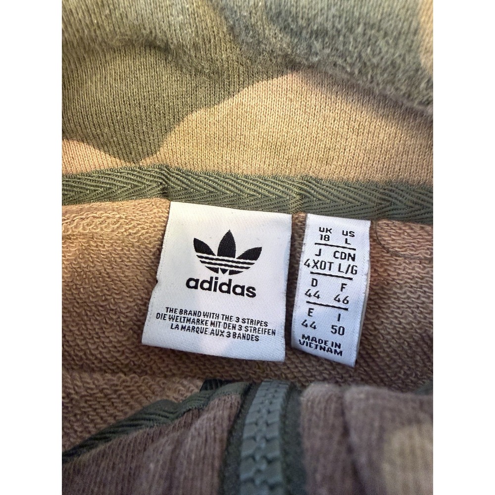 Adidas Originals Womens Cropped Camo Quarter Zip Utility Sweatshirt Large - Picture 3 of 12